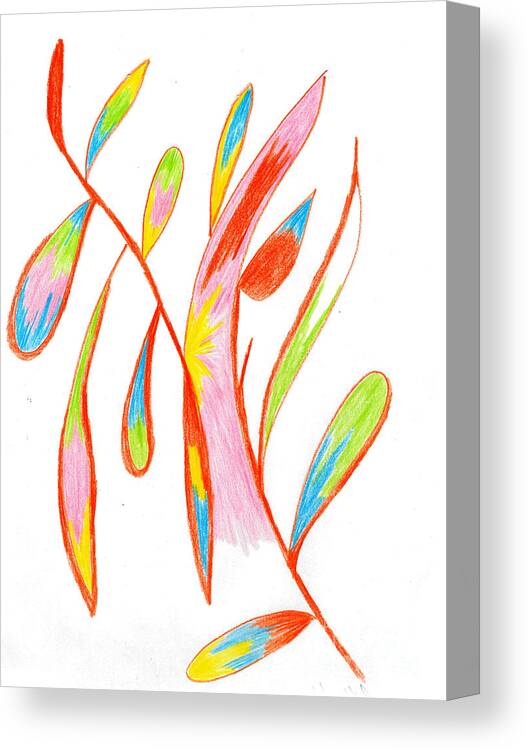 Abstract Canvas Print featuring the drawing Petals by Mary Mikawoz