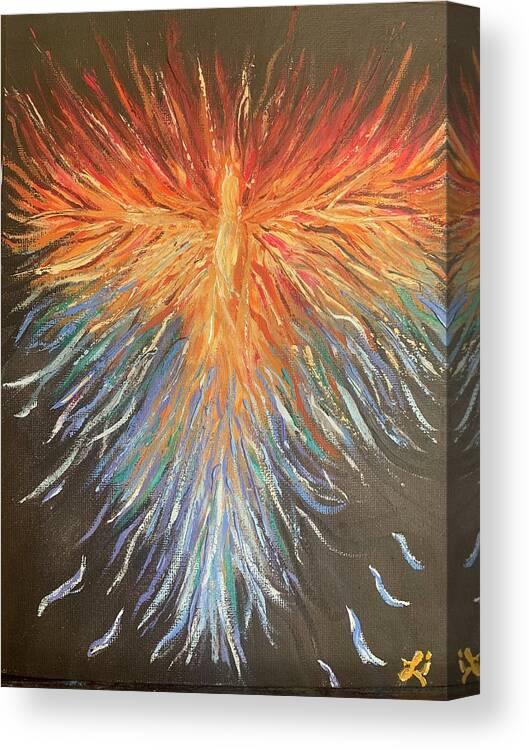 Phoenix Canvas Print featuring the painting Phoenix Rising by Lisa White