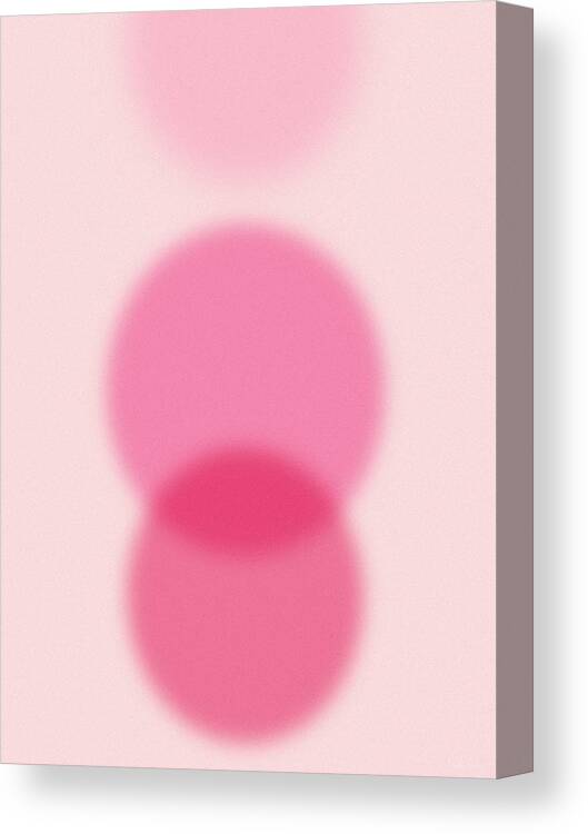 Pink Canvas Print featuring the mixed media Pink Gradient Circles- Art by Linda Woods by Linda Woods