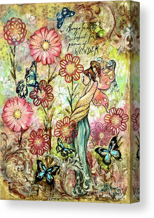 Fairy Canvas Print featuring the mixed media Presence of Wonder by Zan Savage