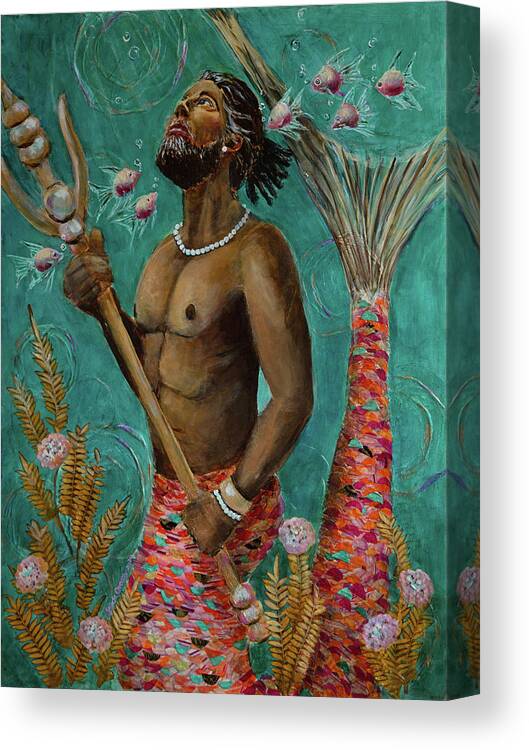 Protector Canvas Print featuring the painting Protector by Linda Queally by Linda Queally