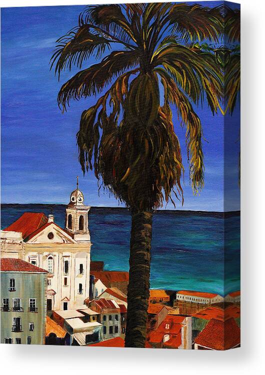 Puerto Rico Canvas Print featuring the painting Puerto Rico Old San Juan by Modern Impressionism