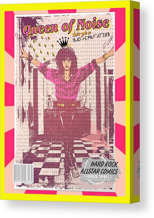 Joan Jett Canvas Print featuring the digital art Queen of Noise by Christina Rick