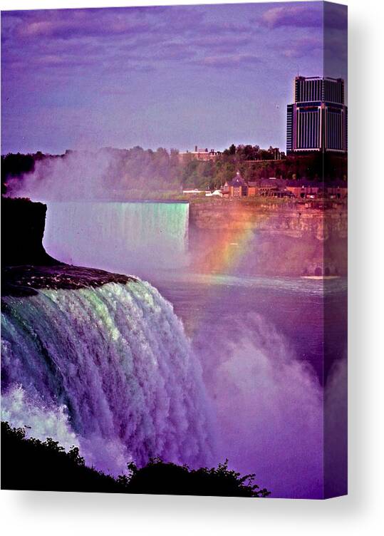 Rainbow Canvas Print featuring the photograph Rainbow over the Niagara Falls by Bess Carter