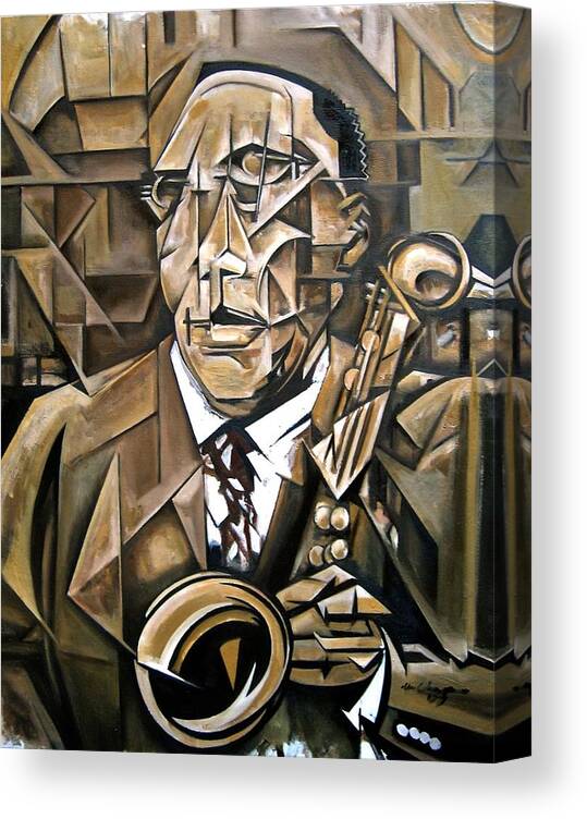 Charlie Parker Canvas Print featuring the painting Rara Avis by Martel Chapman