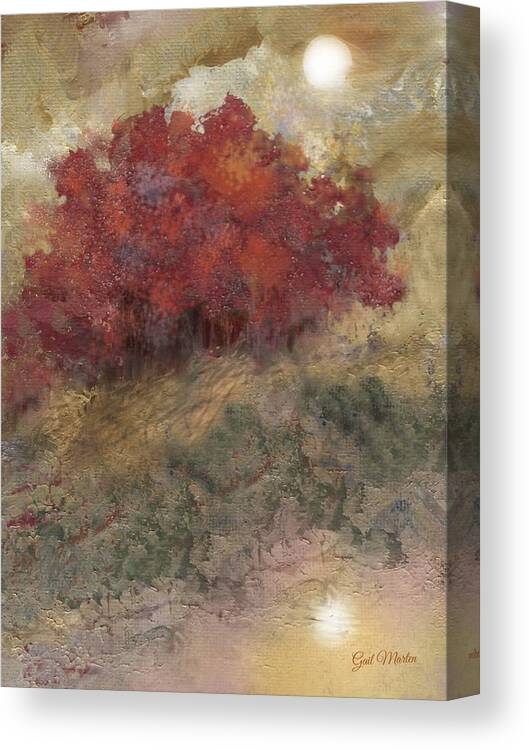 Landscape Canvas Print featuring the painting Red Trees by Gail Marten