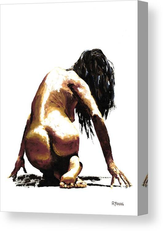 Nude Canvas Print featuring the painting Remorse by Richard Young