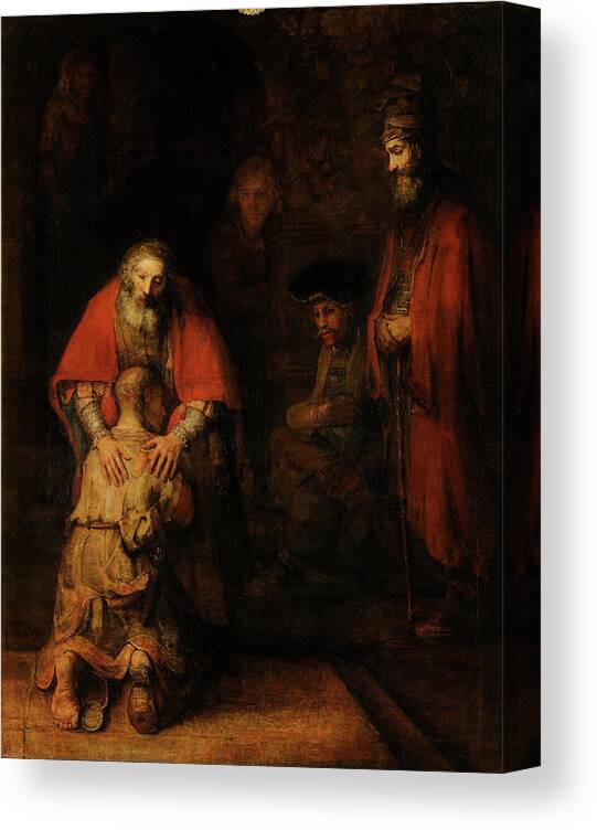 Rembrandt Canvas Print featuring the painting Return Of The Prodigal Son by Troy Caperton