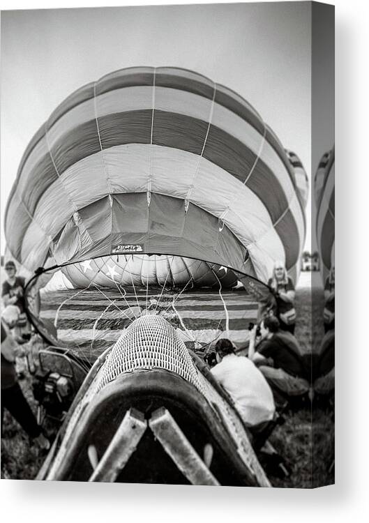 Balloon Canvas Print featuring the photograph Right Down The Basket by Steve Stanger