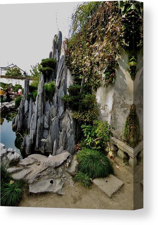 China Canvas Print featuring the photograph Rock Garden by Kerry Obrist