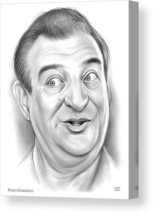 Rodney Dangerfield Canvas Print featuring the drawing Rodney by Greg Joens