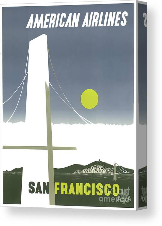 San Francisco American Airlines Poster Canvas Print featuring the photograph San Francisco American Airlines Poster by Carlos Diaz