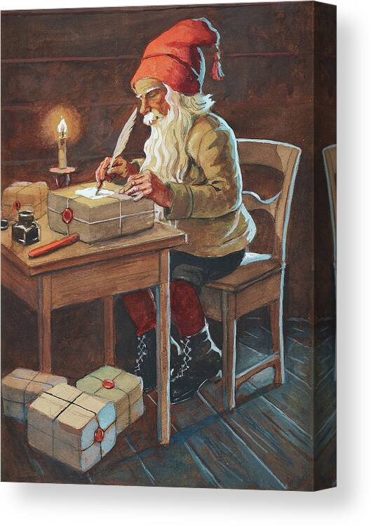 Santa Claus Canvas Print featuring the digital art Santa Claus Little Helper by Long Shot