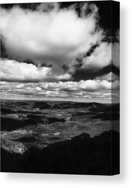 Tranquility Canvas Print featuring the photograph Scenic view of mountains against cloudy sky by deidre robinson / FOAP