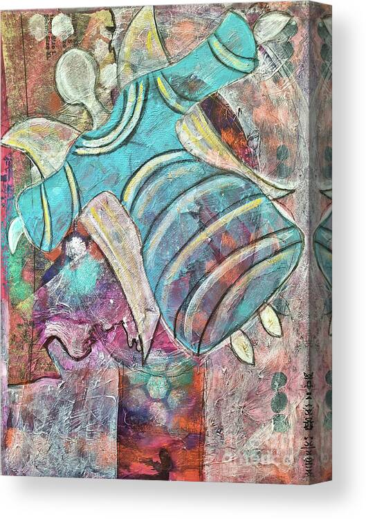 Guardian Angel Canvas Print featuring the mixed media Schutzengel - Guardian Angel by Mimulux Patricia No