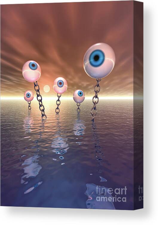 Eyes Canvas Print featuring the digital art Sea Eyes by Phil Perkins