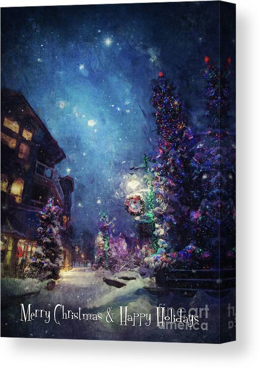 Christmas Canvas Print featuring the digital art Season's Greetings by Phil Perkins