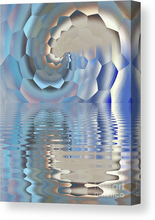 Art Canvas Print featuring the digital art Series Burst Blue Reflection by Alexandra Vusir