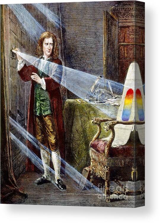 1666 Canvas Print featuring the drawing Sir Isaac Newton by Granger