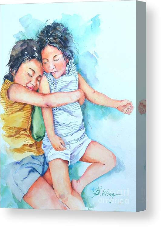 Sisters Canvas Print featuring the painting Sisters by Betty M M Wong
