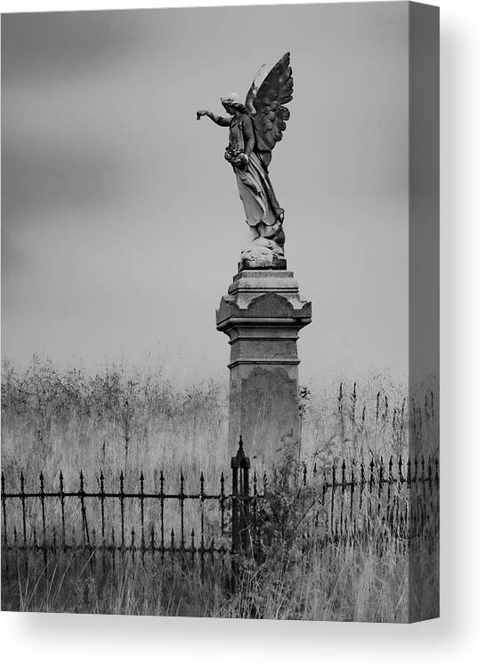 Cemetery Canvas Print featuring the photograph Smith Cemetery Angel by Scott Smith