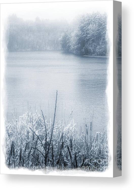 Snowfall Canvas Print featuring the digital art Snowy River Landscape by Phil Perkins