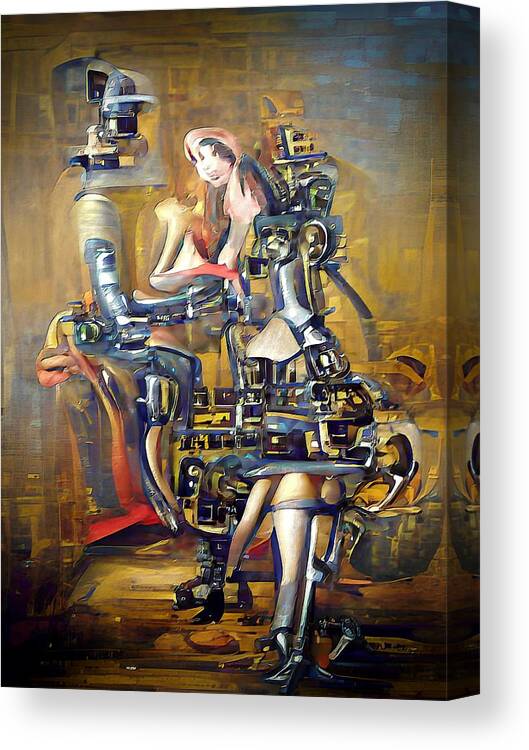 Human Canvas Print featuring the digital art Some Assembly Required by David Manlove