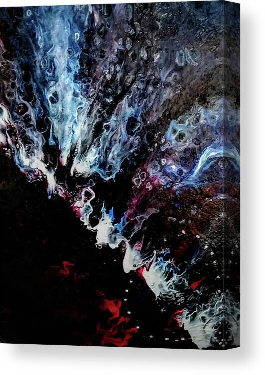 Storm Canvas Print featuring the painting Space Storm by Anna Adams