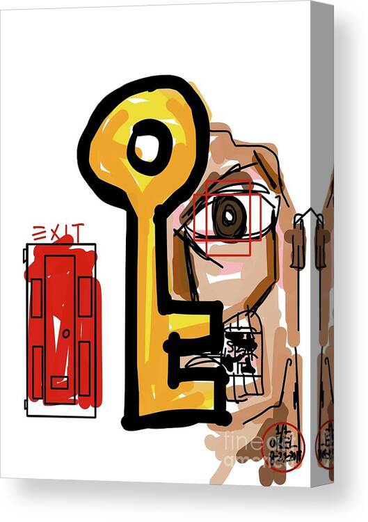  Canvas Print featuring the painting Speak and Unlock by Oriel Ceballos