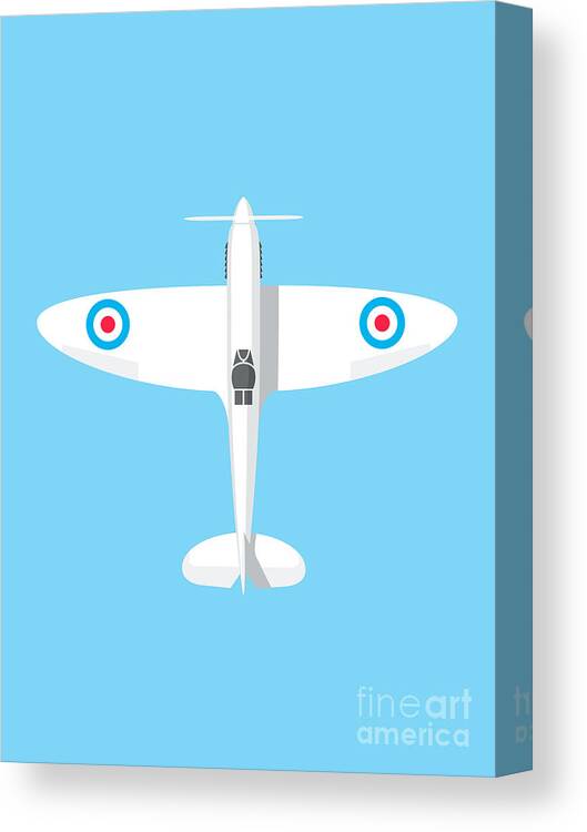 Spitfire Canvas Print featuring the digital art Spitfire WWII Fighter Aircraft - Sky by Organic Synthesis