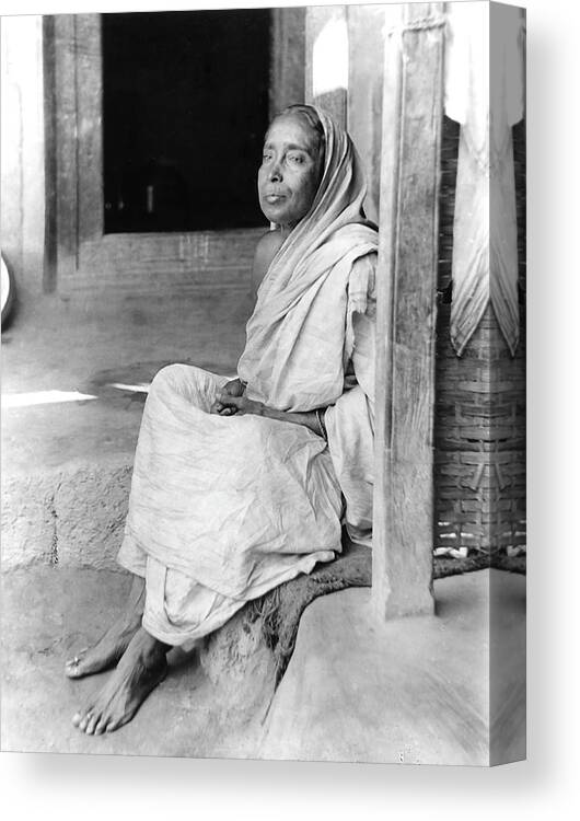 Holy Mother Canvas Print featuring the photograph Sri Sarada Devi in Jayrambati by Unknown Photographer