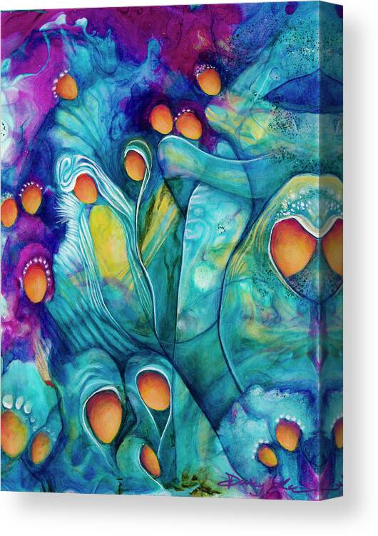 Unity Art Canvas Print featuring the painting Stardust by Darcy Lee Saxton