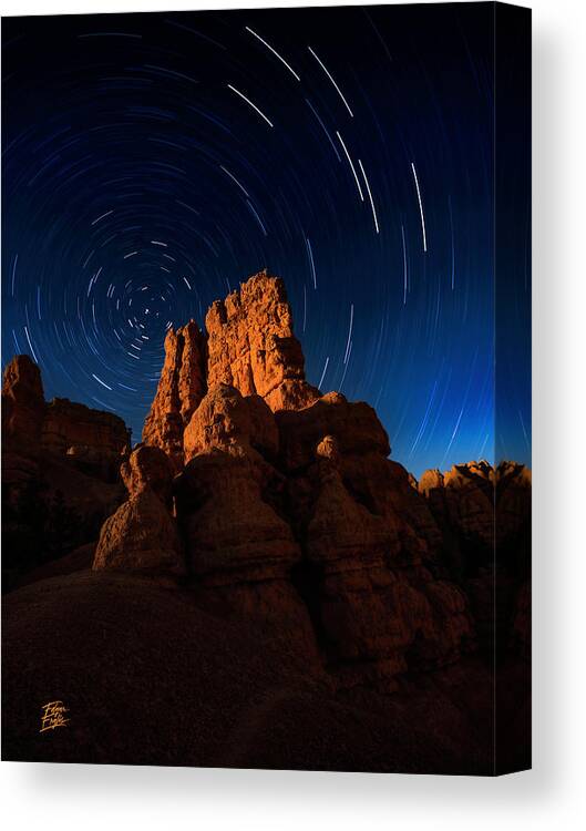 Arches Canvas Print featuring the photograph Stary Trails at Red Canyon by Edgars Erglis