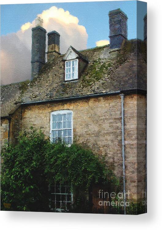 Stow-in-the-wold Canvas Print featuring the photograph Stow Chimneys by Brian Watt