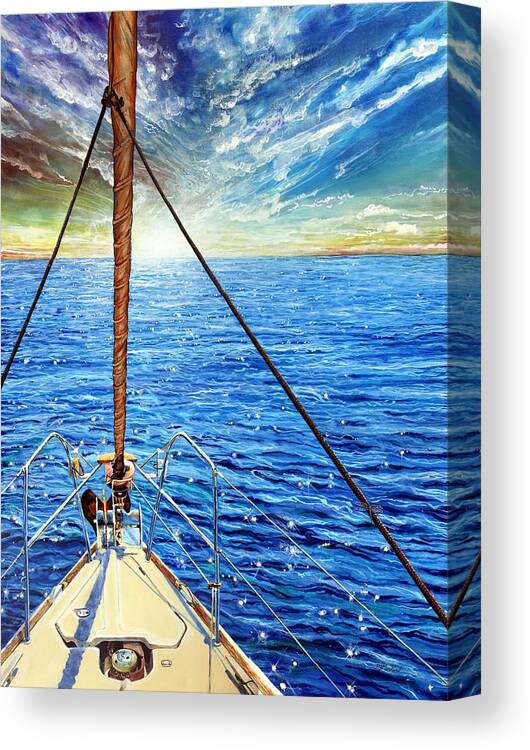 Sailing Canvas Print featuring the painting Stowaway by R J Marchand