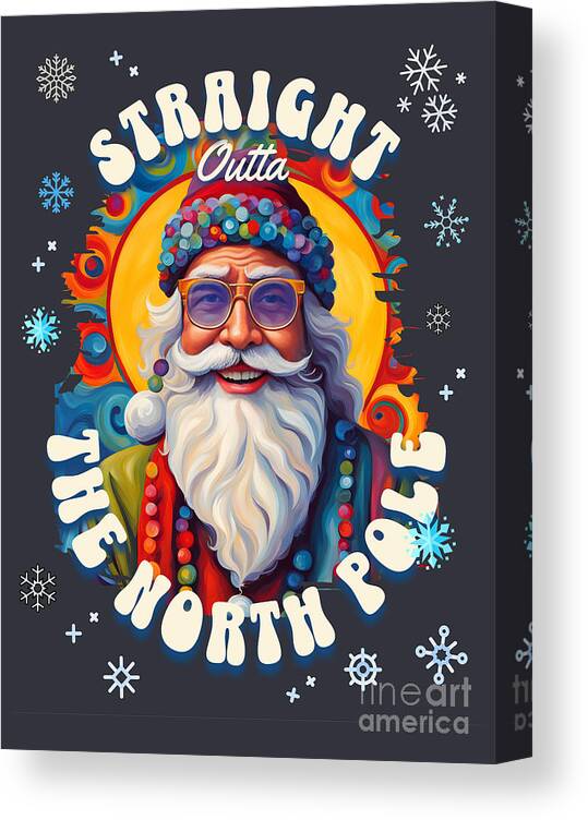 Straight Outta The North Pole Canvas Print featuring the digital art Straight Outta The North Pole by Two Hivelys