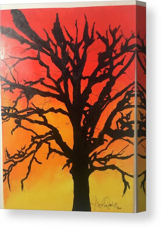  Canvas Print featuring the mixed media Strange Fruit by Angie ONeal