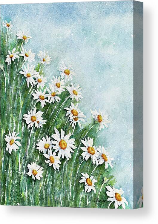 Daisies Canvas Print featuring the painting Summer Breeze by Lori Taylor