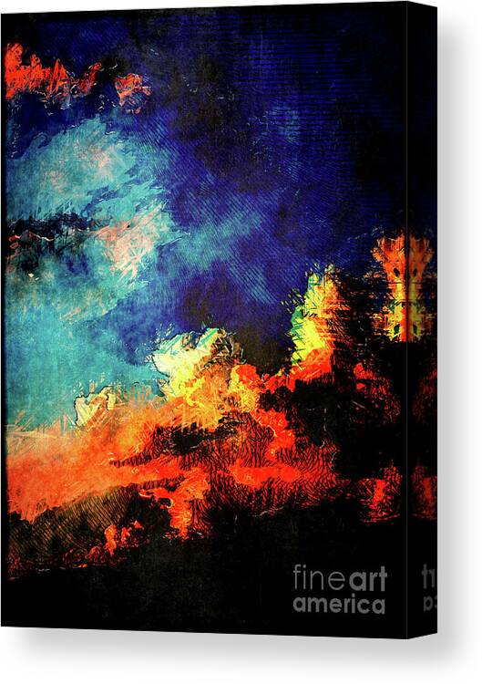 Sunset Canvas Print featuring the digital art Sunset Clouds by Phil Perkins