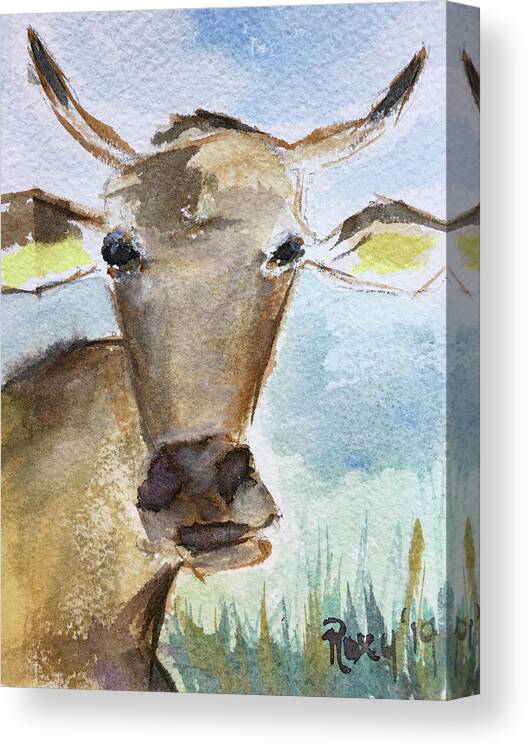 Cow Canvas Print featuring the painting Sunshine by Roxy Rich