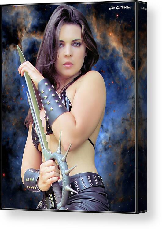 Sword Canvas Print featuring the photograph Sword Woman by Jon Volden
