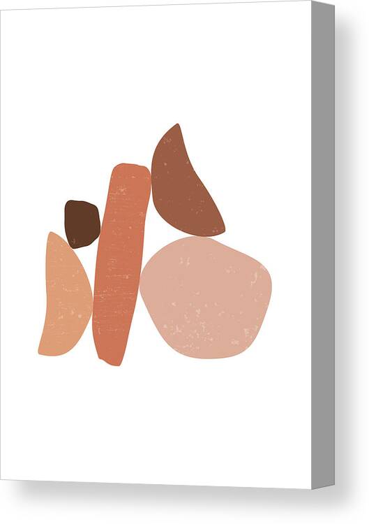 Terracotta Canvas Print featuring the mixed media Terracotta Abstract 52 - Modern, Contemporary Art - Abstract Organic Shapes - Brown, Burnt Sienna by Studio Grafiikka