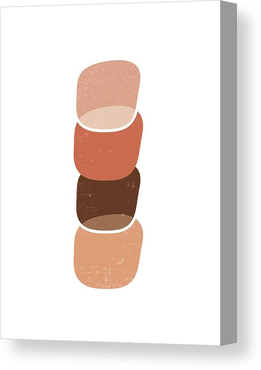 Terracotta Canvas Print featuring the mixed media Terracotta Abstract 59 - Modern, Minimal, Contemporary Abstract Art - Brown, Burnt Sienna by Studio Grafiikka