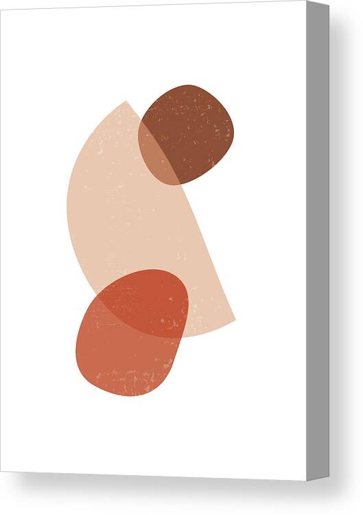 Terracotta Canvas Print featuring the mixed media Terracotta Abstract 62 - Modern, Contemporary Art - Abstract Organic Shapes - Minimal - Brown by Studio Grafiikka
