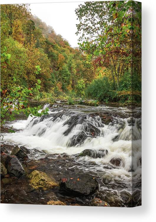 Autumn Canvas Print featuring the photograph The Falls of Jennings Creek by Tricia Louque