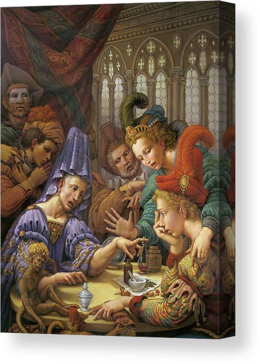 Fortune Teller Canvas Print featuring the pastel The Fortune Teller by Kurt Wenner