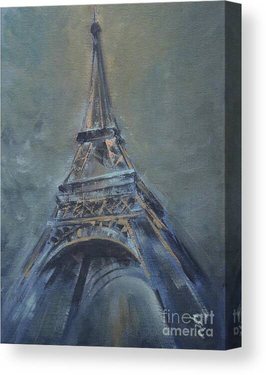 Eiffel Tower Canvas Print featuring the painting The Iron Lady by Jane See