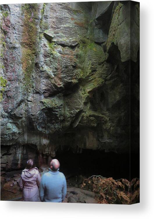 Thelegendofpigeonholecave Canvas Print featuring the photograph The Legend of Pigeon Hole Cave by Vicky Edgerly