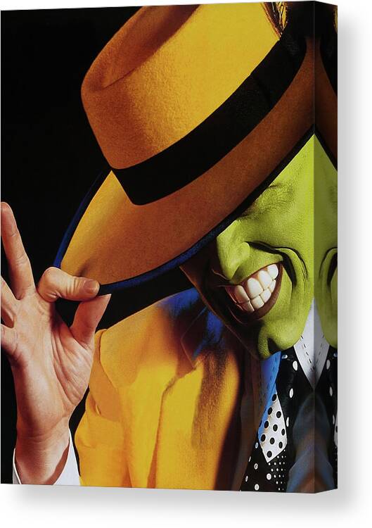 The Mask Canvas Print featuring the mixed media The Mask Movie Jim Carrey by Movie Poster Prints