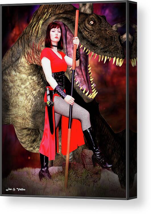 Fantasy Canvas Print featuring the photograph The Sorceress And Her Pet by Jon Volden